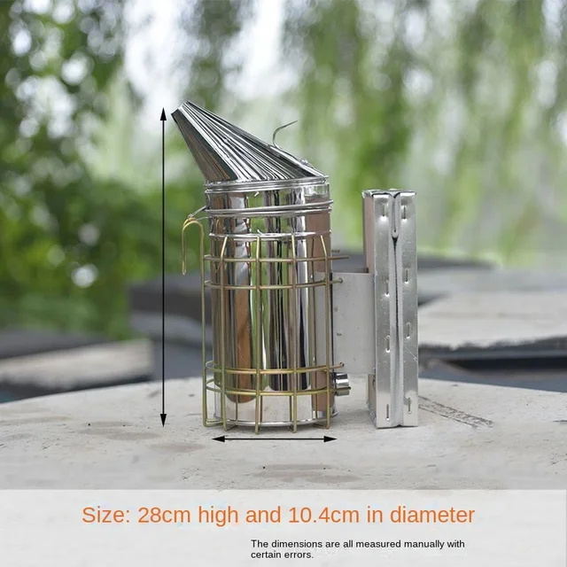 A Méh Dohányosok Testreszabható Rozsdamentes Acélból Készült Méhészeti Permetező Füst Meghajtó Méhek Speciális Füstfúvó Kézikönyve Pajzs Dohányzóval - Image 4