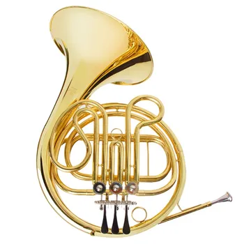 3-Key French Horn/Student Gold Lacquered F Tone Brass Body Single French Horn