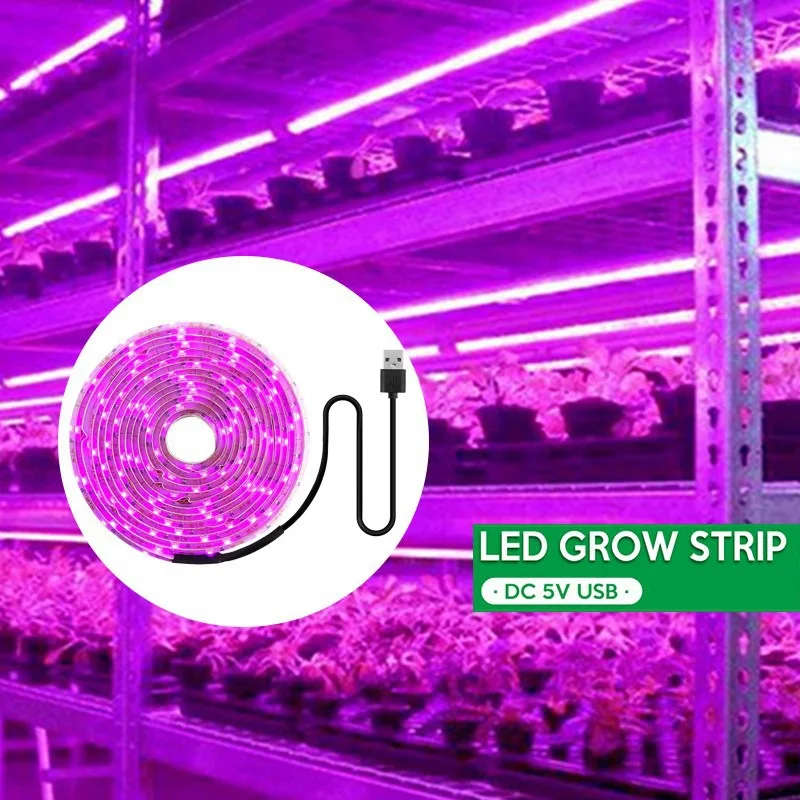 LED Grow Light Grow Light LED Plant Grow Strip Light USB 5V Full Spectrum Plant Growth Light For Hydroponics