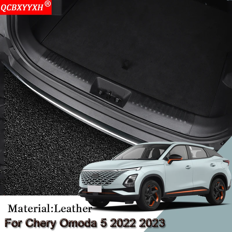 

Car Interior Sticker For Chery Omoda 5 2022 2023 Leather Car Trunk Rear Guard Decorative Sticker Threshold Protector Accessories