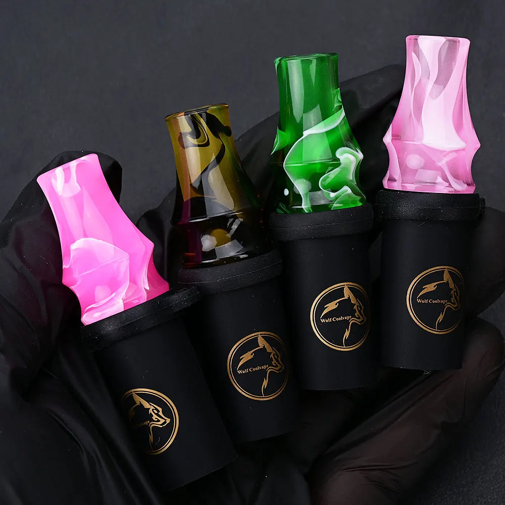 Hookah Mouthpieces Wolf Coolvape Hot Resin Hookah ShiSha Mouthpieces For Sheesha Chicha Narguile Shisha Water Pipe Silicone Hang MouthTips