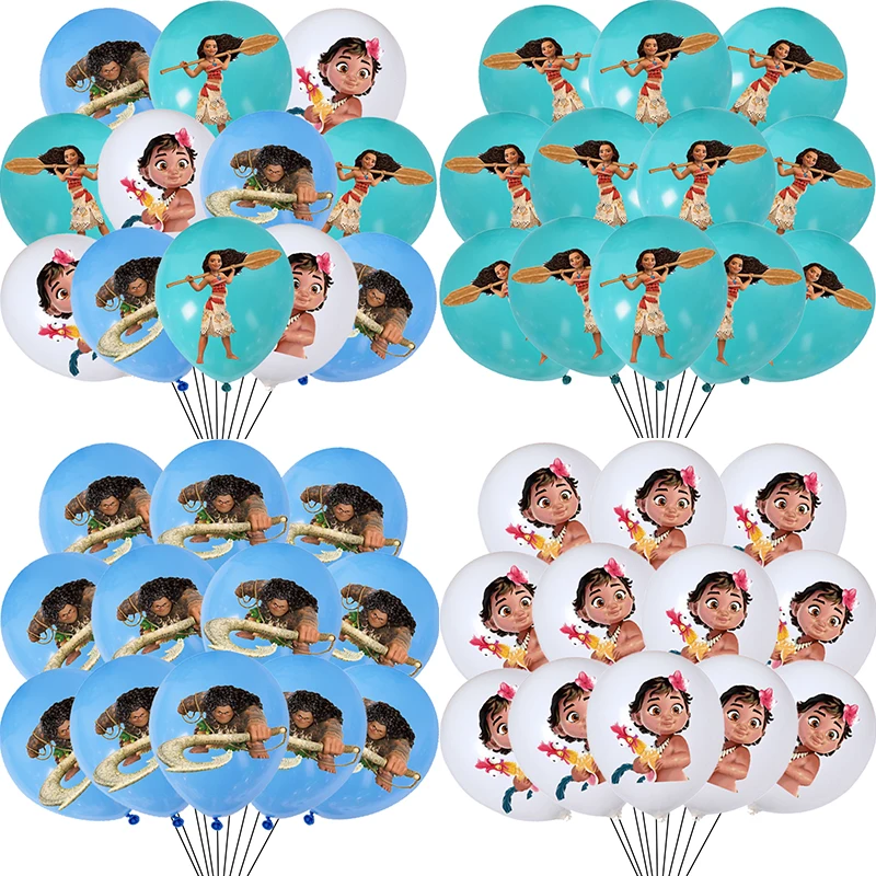 

10/20Pcs 12inch Disney Moana Princess Latex Balloons Moana Maui Birthday Party Decor Baby Shower Kids Girl Balloon Air Globos