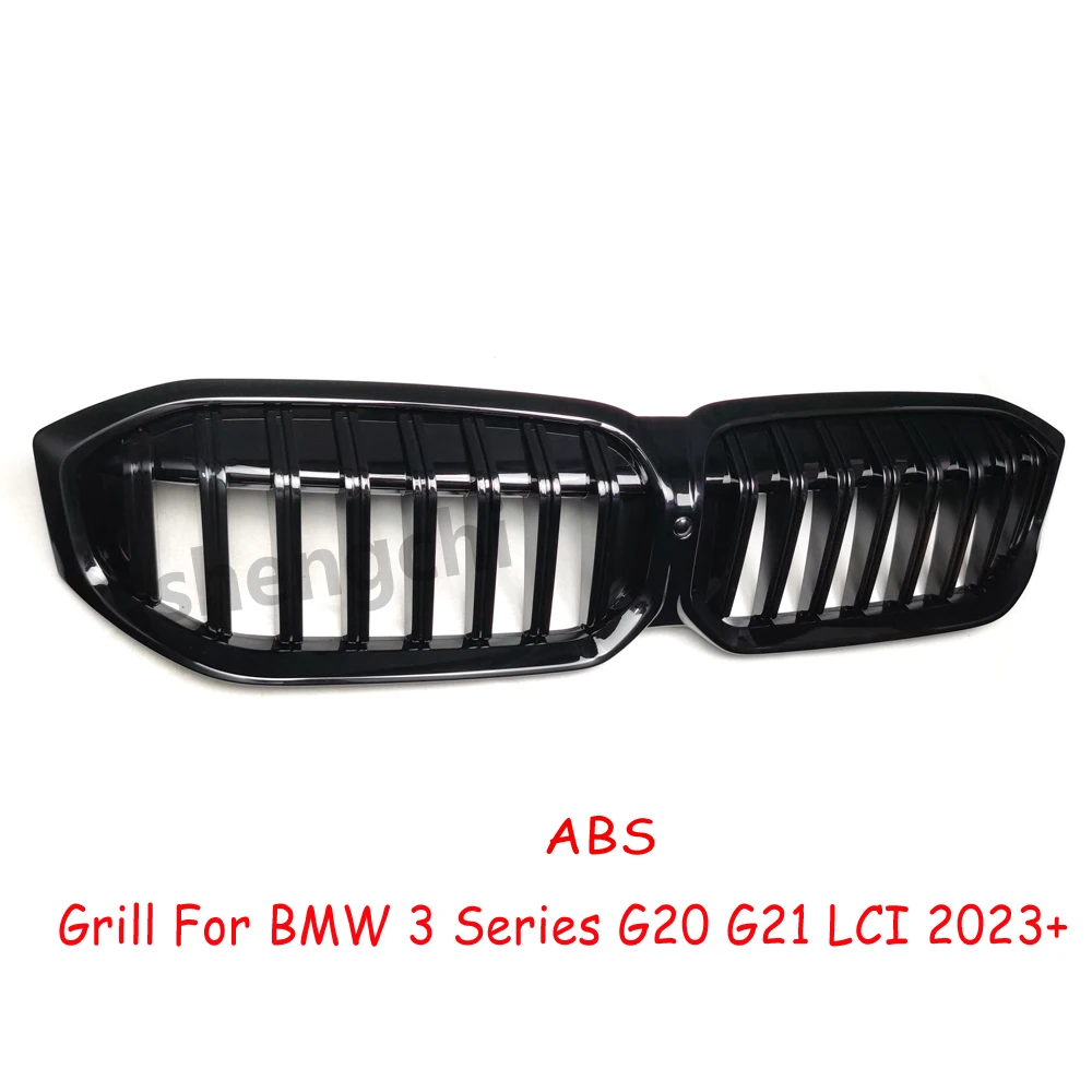 G20 Single Line ABS Glossy Black Front Bumper Kidney Grill For BMW 3 Series  G20 G21 LCI 320i 325i 330i M340 2023+