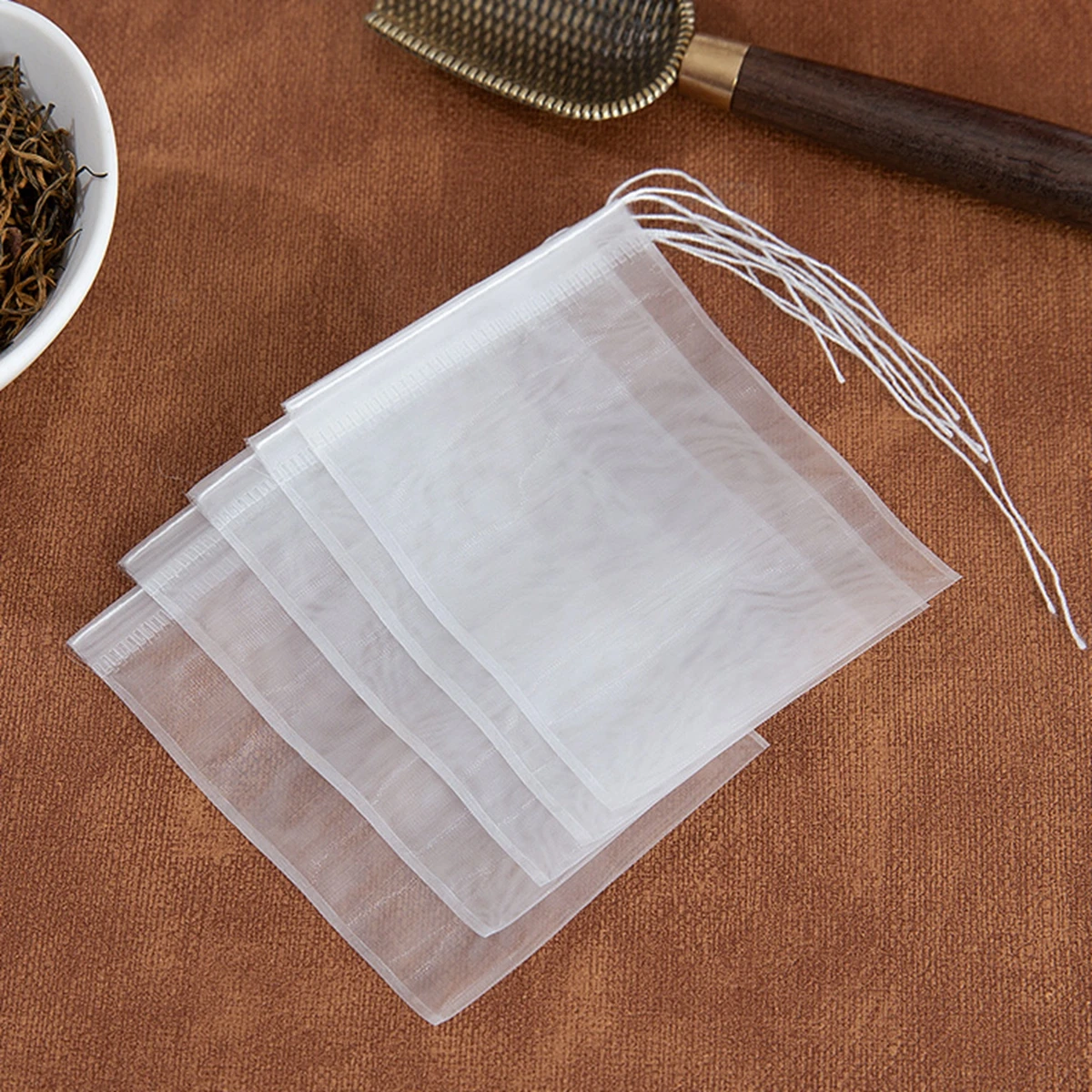 50 Stück Transparente Nylon-filterbeutel Für Tee Und Gewürze_voghion.com