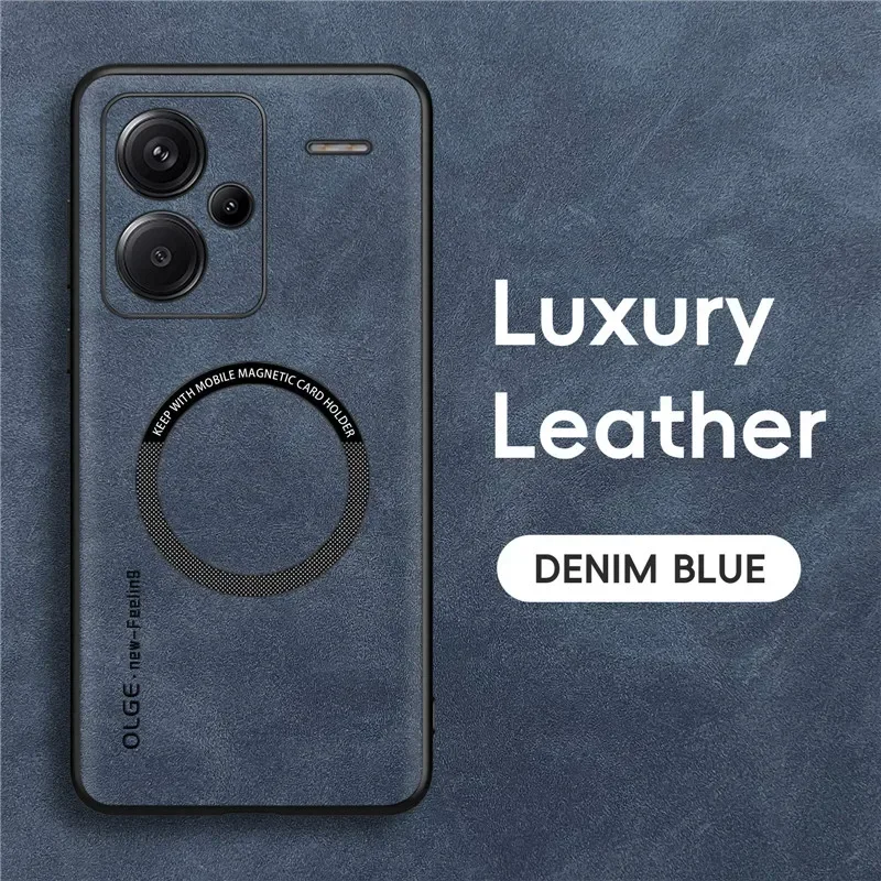 Magnetic Retro Leather Wireless Charging Phone Case Cover