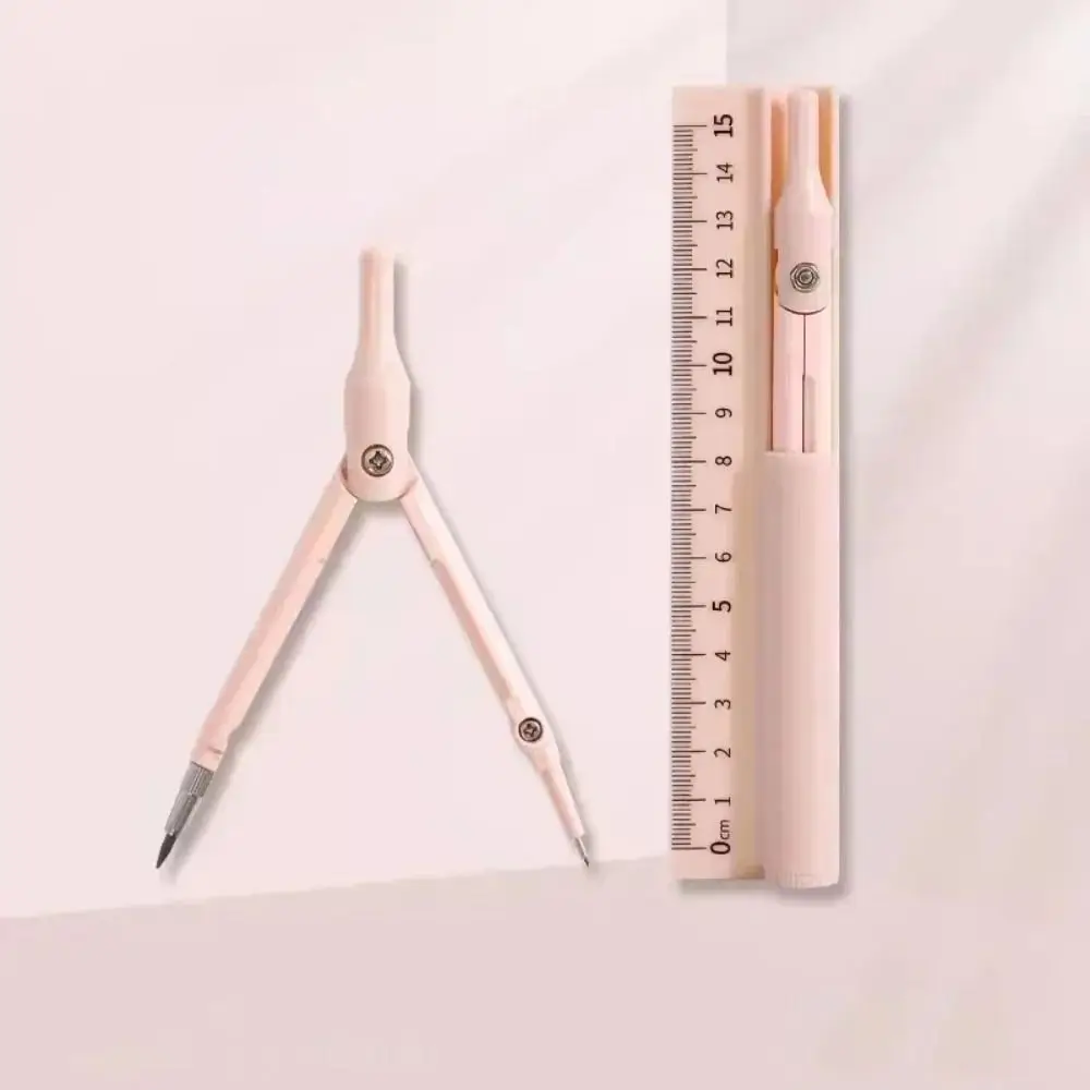 사무용품 3-in-1 컴퍼스 펜 학생 시험용 기하학 드로잉 자 엔지니어링 겸용 컴퍼스 자 세트 문구류