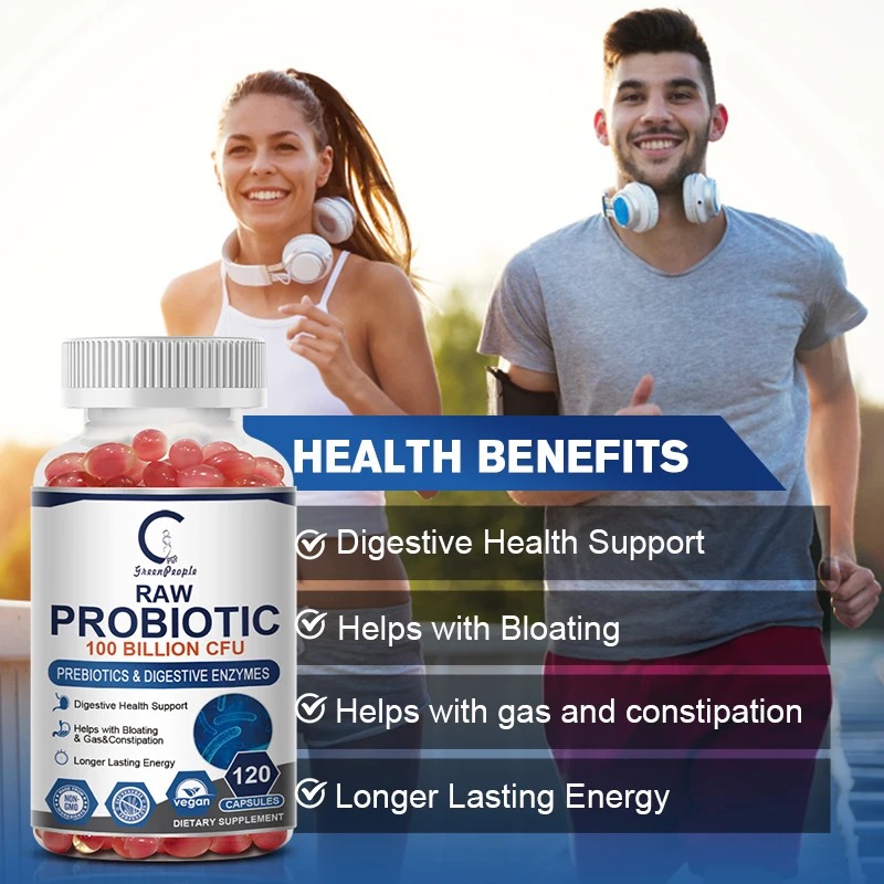 Probiotic Enzyme Capsules 100 Billion CFU Prebiotics & Digestive Enzymes for Intestinal Digestion and Immune Support, digestive enzyme supplement