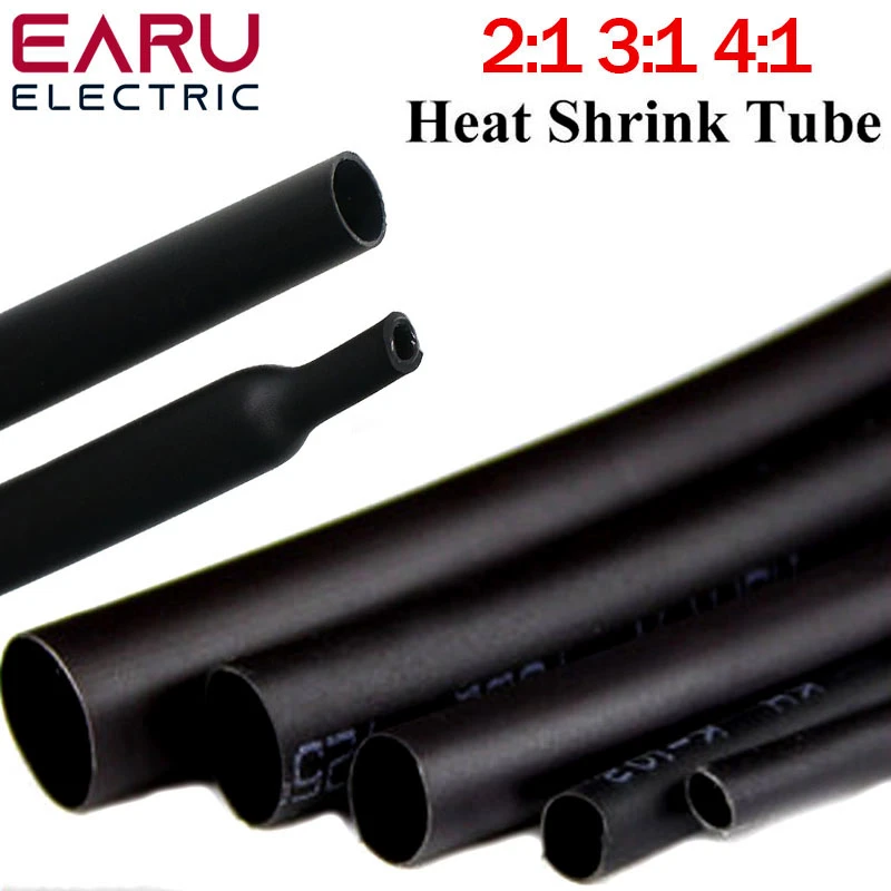1M 21 31 41 Black Thermoresistant Heat Shrink Tube Wire Cable