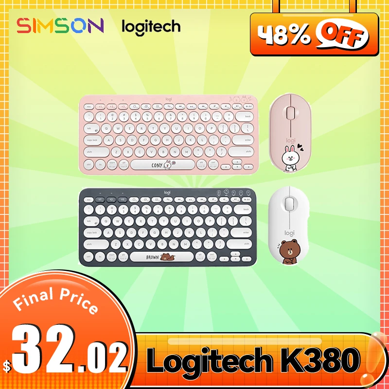 Logitech Androidおよびios用のpebbleキーボードk380 ワイヤレスマウス Bluetooth マルチデバイス Windows Iosおよびandroid用 キーボード マウスセット Aliexpress