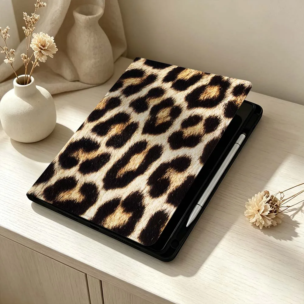 Leopard Print Soft Pen Tray Tablet Case