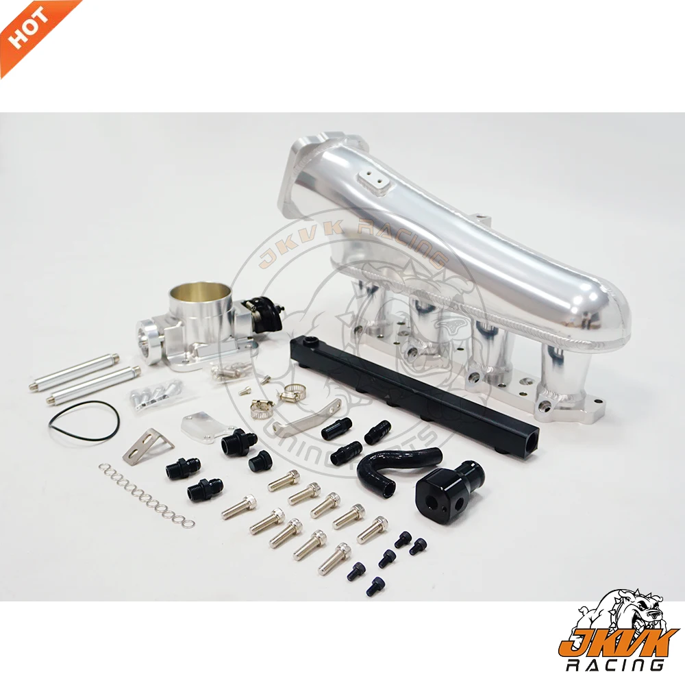 JKVK 레이싱 알루미늄 흡기 매니폴드, S14 SR20 SR20det 용, 76mm 스로틀 바디 및 연료 레일 흡기