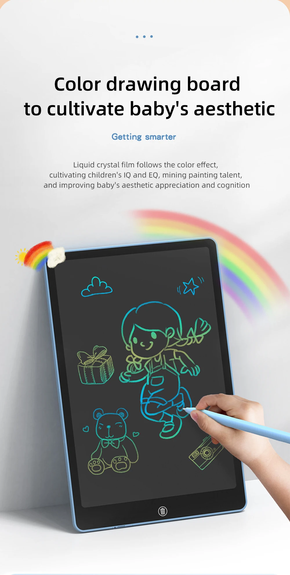 LCD 글쓰기 보드, 그림 보드, 어린이 낙서 그림 보드, 필기 칠판, 어린이 장난감, 10 인치, 2 개
