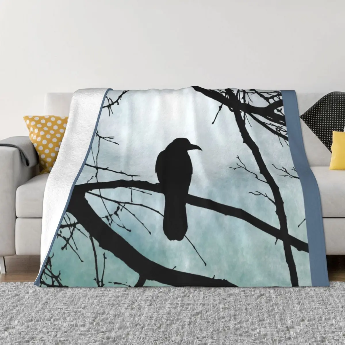 

Bird 77 Crow Raven Throw Blanket Fluffys Large Luxury Throw decorative Fashion Sofas Flannels Blankets