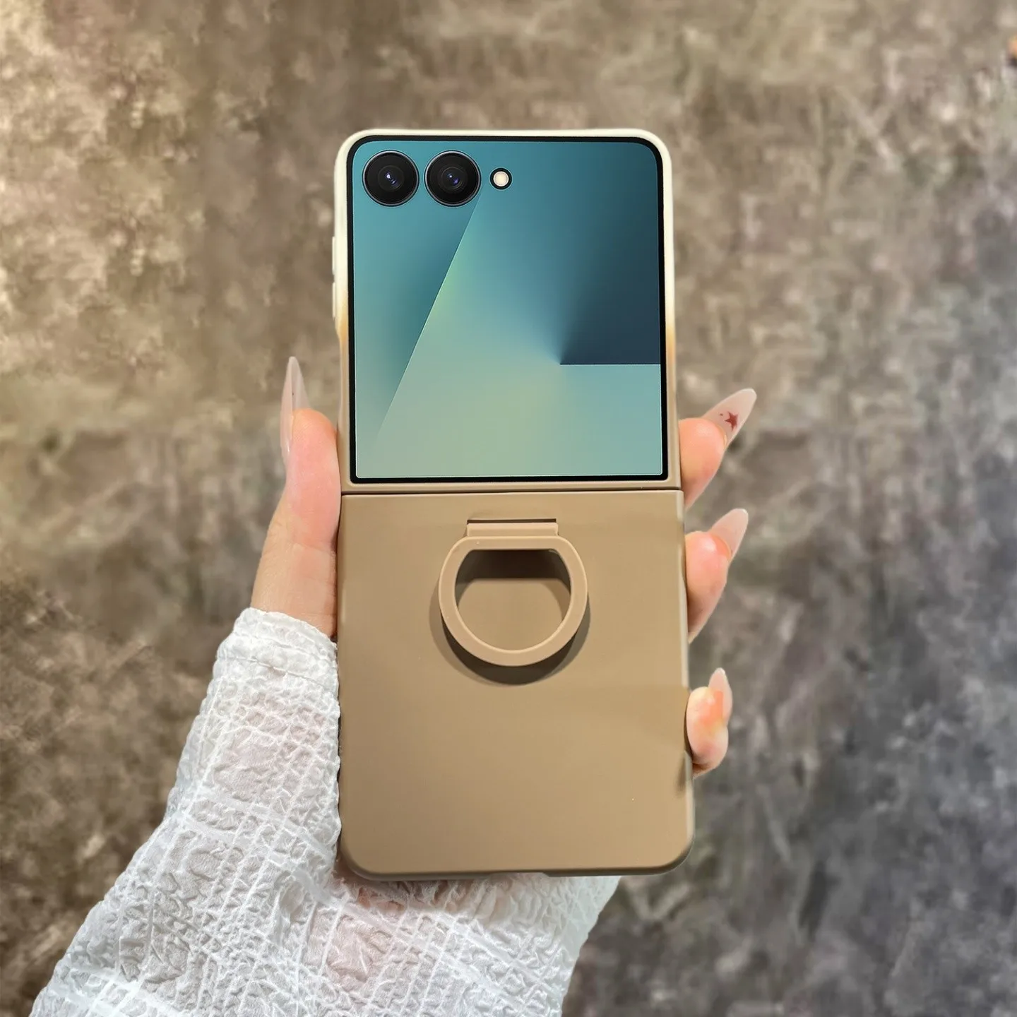 Matte Color Finger Ring Holder Protective Case - Durable PC Hard Shell Back Cover