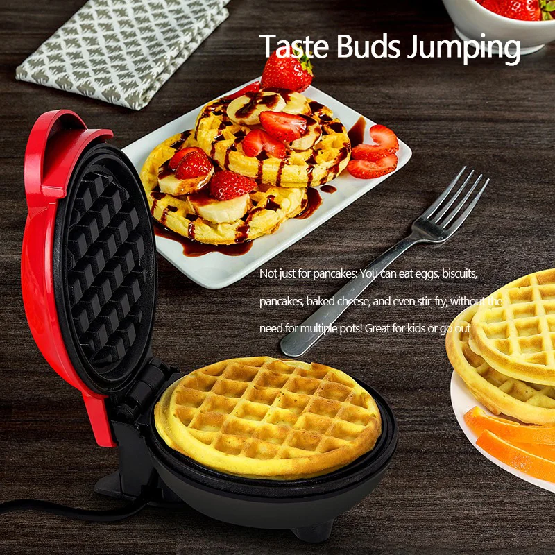 Mini Waffle Maker Machine  Nonstick Waffle Iron For Kids Pancakes