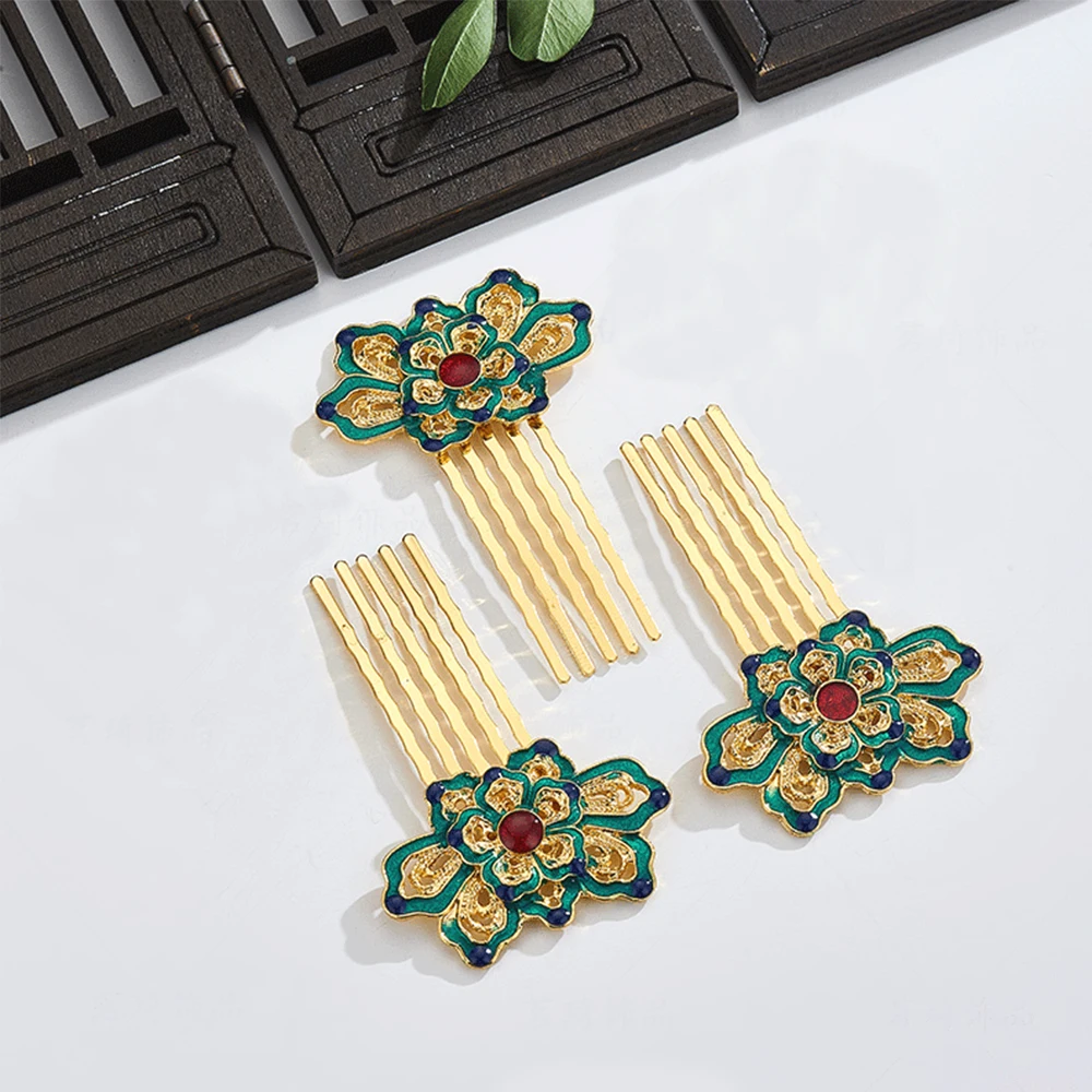 Peigne-épingle à Cheveux Chinoise En Métal - Design élégant Sculpté, Pour Chignon Ou Queue Mi-haute, Environ 9x9 Cm