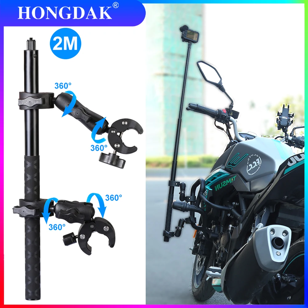 

Insta360 One X2 X3 Motorcycle Bicycle Panoramic Selfie Stick Monopod Mount Handlebar Bracket For GoPro Max Hero 11 10 Accessory