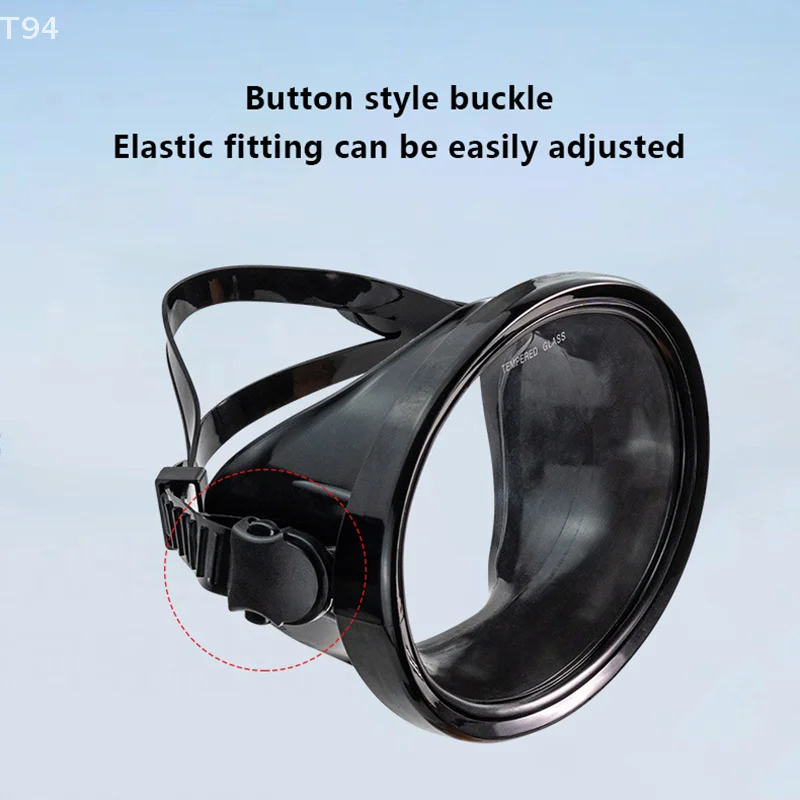 Classic Retro-Style Panoramic Wide View Scuba Goggles Tempered Glass Lens for Adults Oval Diving Mask Spearfishing Mask