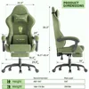 Velvet Fabric Gaming Chair, High Back Ergonomic Gamer Chair for Adult, Comfortable Video Game Chair with Footrest and Massage L 3