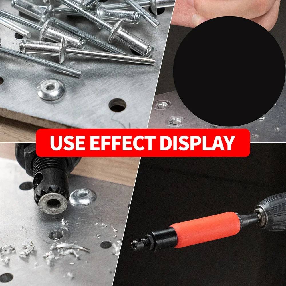 HIFESON Blind Rivets Drill Remover Rivet Removal Tool 1/4 Electric Drill Adapter Rivets Puller for 3.2mm 4.0mm 5.0mm 6.0mm 6.4mm 2