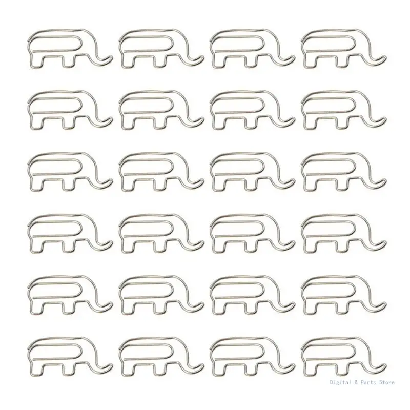 

M17F 24Pcs Animal Paper Clips Elephant-shaped Paperclips File Holder Clips for Office