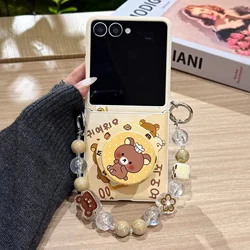 Custodia magnetica adorabile per telefono Rilakkuma con supporto MagSafe e catena