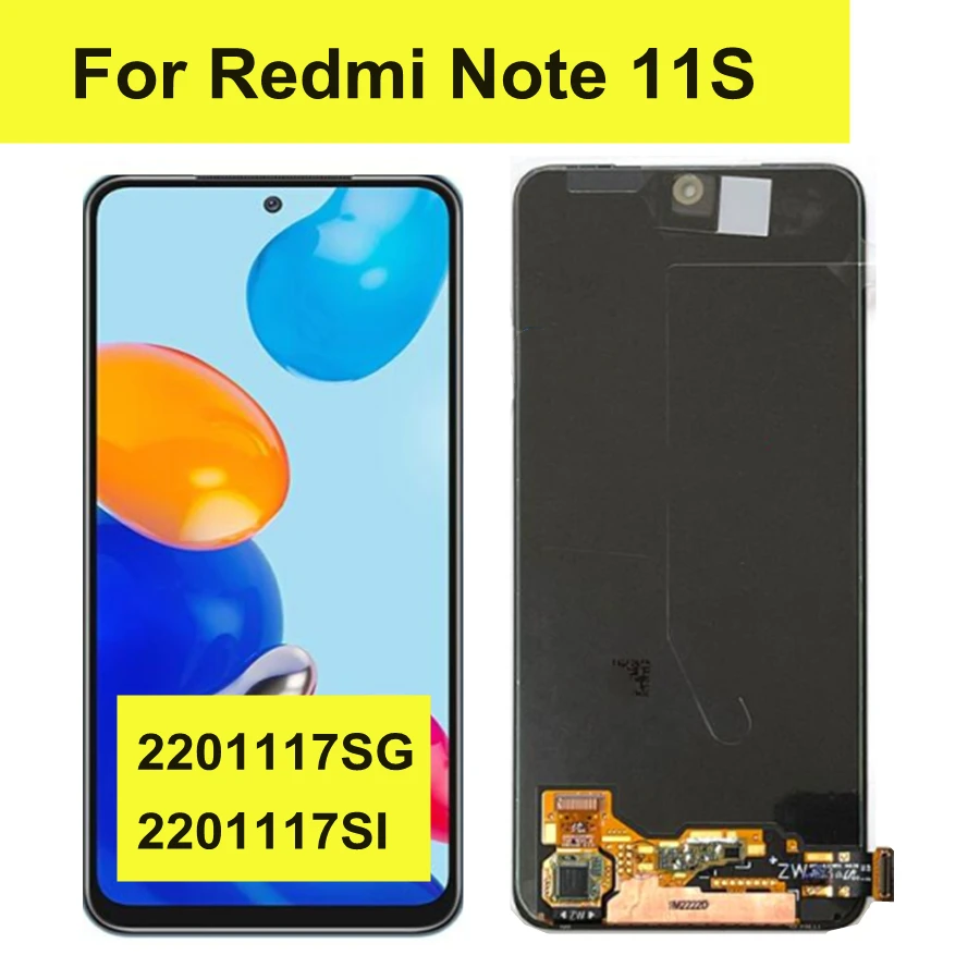 

6.43" AMOLED For Xiaomi Redmi Note 11s LCD Display Touch Screen Panel Digitizer For Redmi Note 11 2201117TG lcd