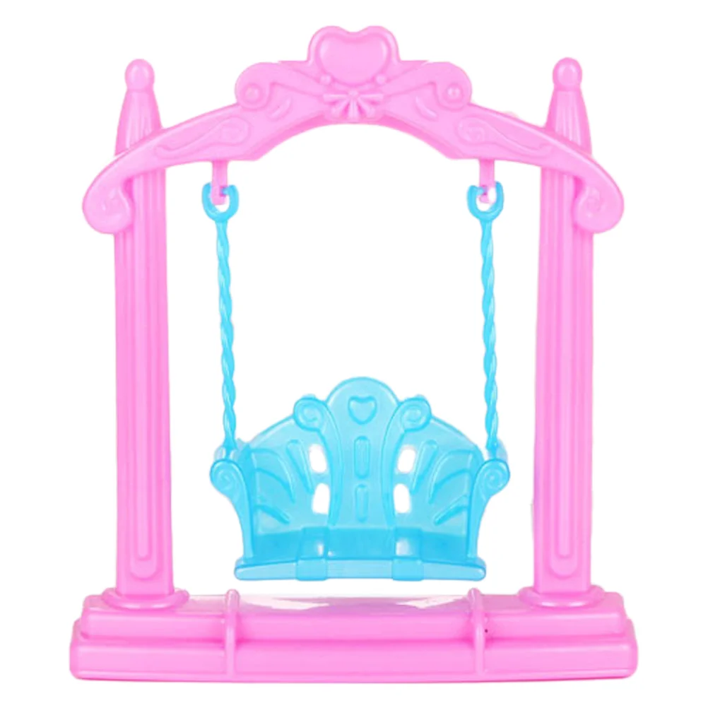 

Props Simulation Mini Swing House Dollhouse Dining Lounge Chairs Plastic Accessory