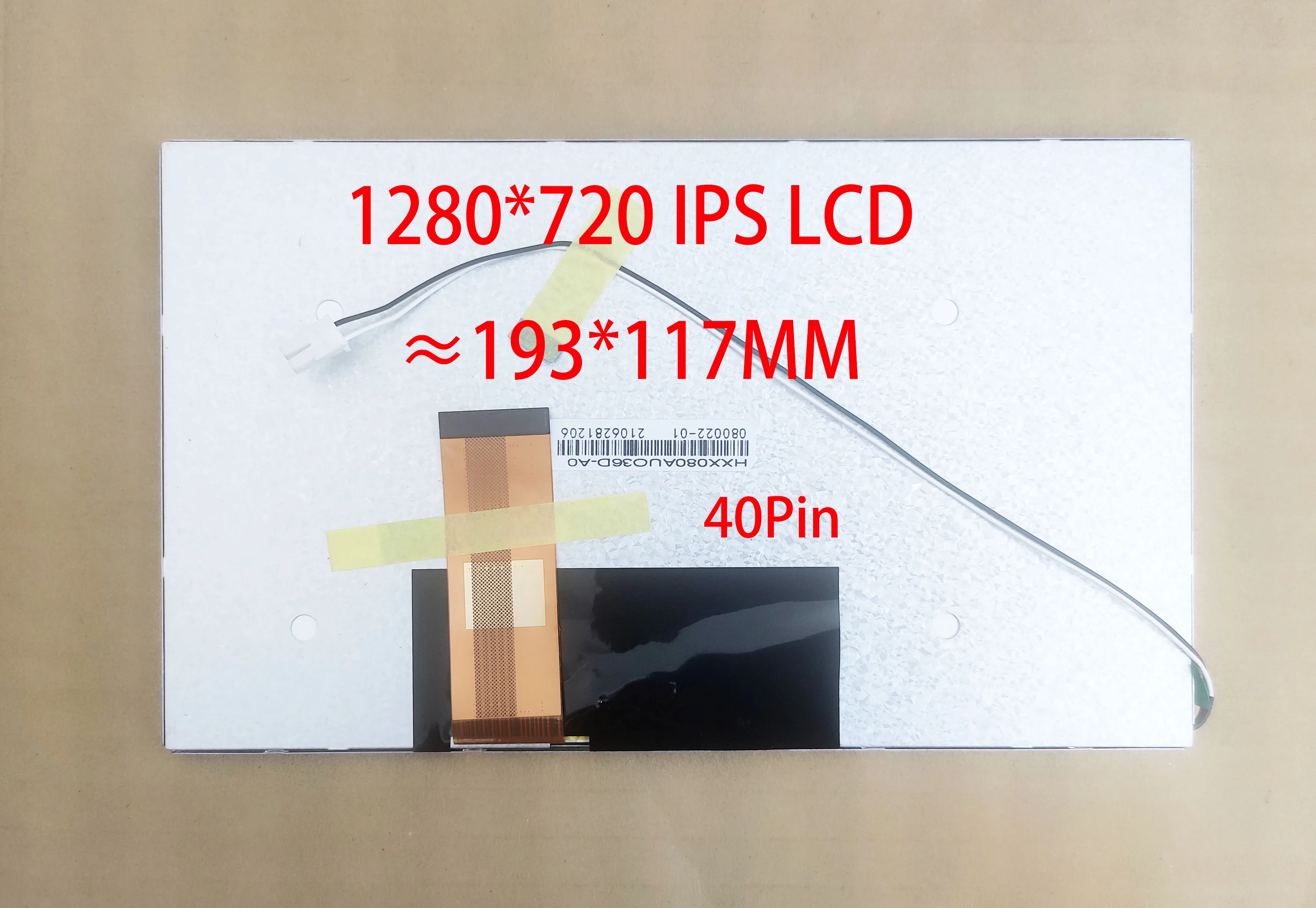 resolução, 40Pin, 193*117mm, 8 em, HXX080AUO36D-A0, RM080AUO-36A