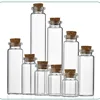 5pcs 10ML 15ML 20ML 25ML 30ML 40ML 55ML Glass jars Cute Mini Wishing Cork Stopper Glass Bottles Vials Jars Decor Containers Size 3