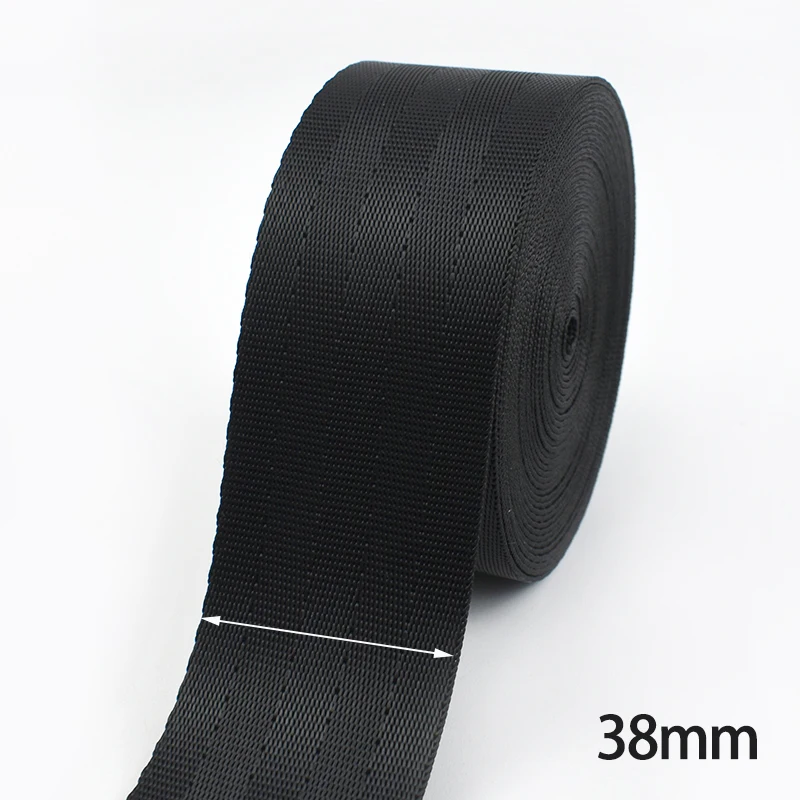Black Nylon Webbing Tape for Sewing and Crafting - Various Widths and Lengths Available