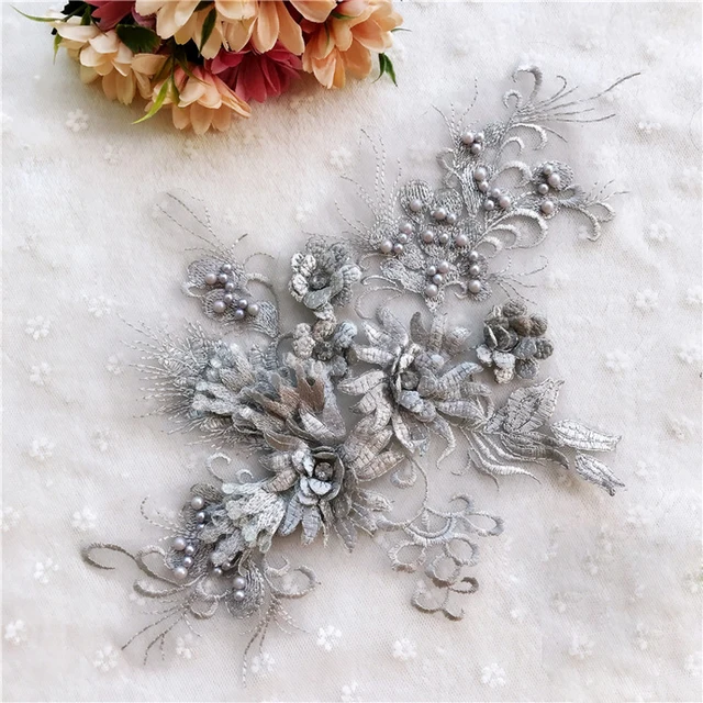 Set 24 Toppe Di Pizzo Ricamate - Applique Floreali Per Decorare Abiti, Borse E Accessori - Foto 12