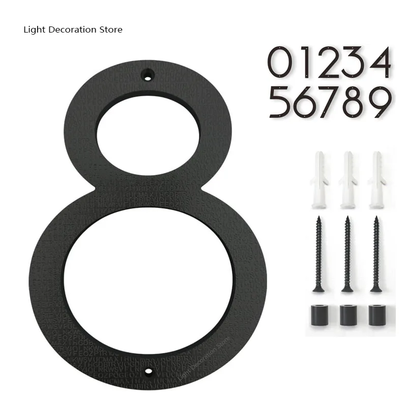 20cm/8inch Floating House Number Black Relief Numbers Address Sign #0-9 Letters Big Modern Door Plates Home Outdoor Numeros house number signs,house numbers,number plate,door signs