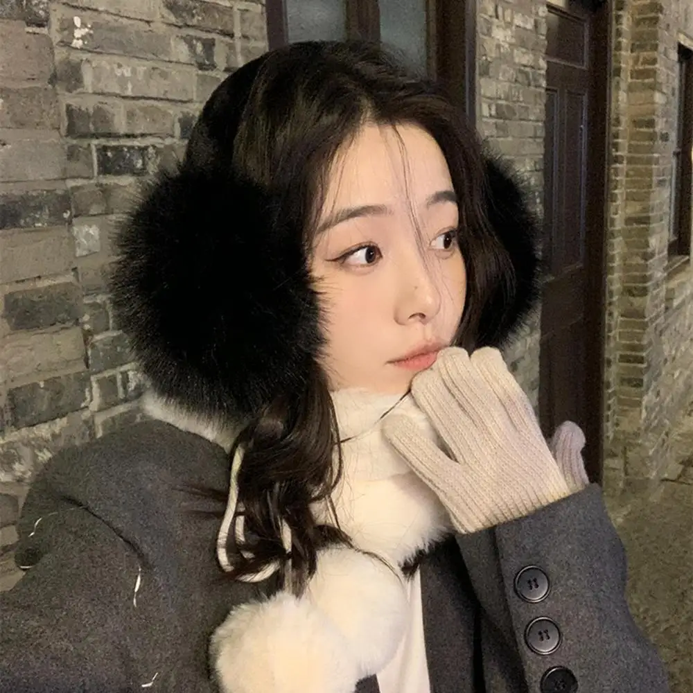 Winter Cold-proof Plush Earmuffs Portable Folding Ear Warmer Korean Fluffy Warm Ear Muff Women Men Imitation Rabbit Fur Earflap
