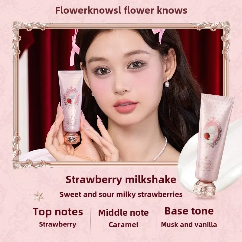 Flower Knows Strawberry Cupid Scented Hand Cream Moisturising Nourishing Skin Care Lotions For Women Whitening Cream 50ml