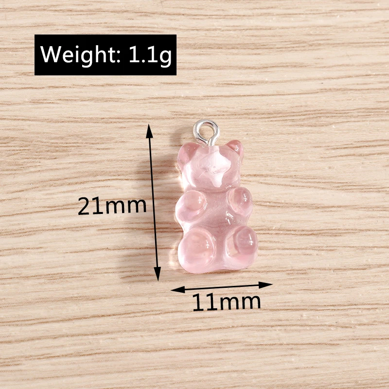 10 Stück 19x31mm Cartoon Harz Tier Bär Charms Anhänger für Schmuckherstellung Frauen Mode Tropfen Ohrringe Halskette DIY Handwerk Versorgung – Detail 9