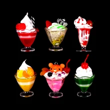 

1pc Mini Food Dollhouse Miniature Drink Ice Cream Cups Set Doll Accessories Model Pretend Play Fit Play House Toy