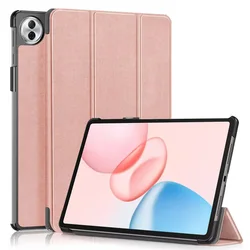 Premium Tri - Fold Smart Case - Shockproof Leather Stand Tablet Protective Cover for Honor Pad 10 2025 (Rose Golden)