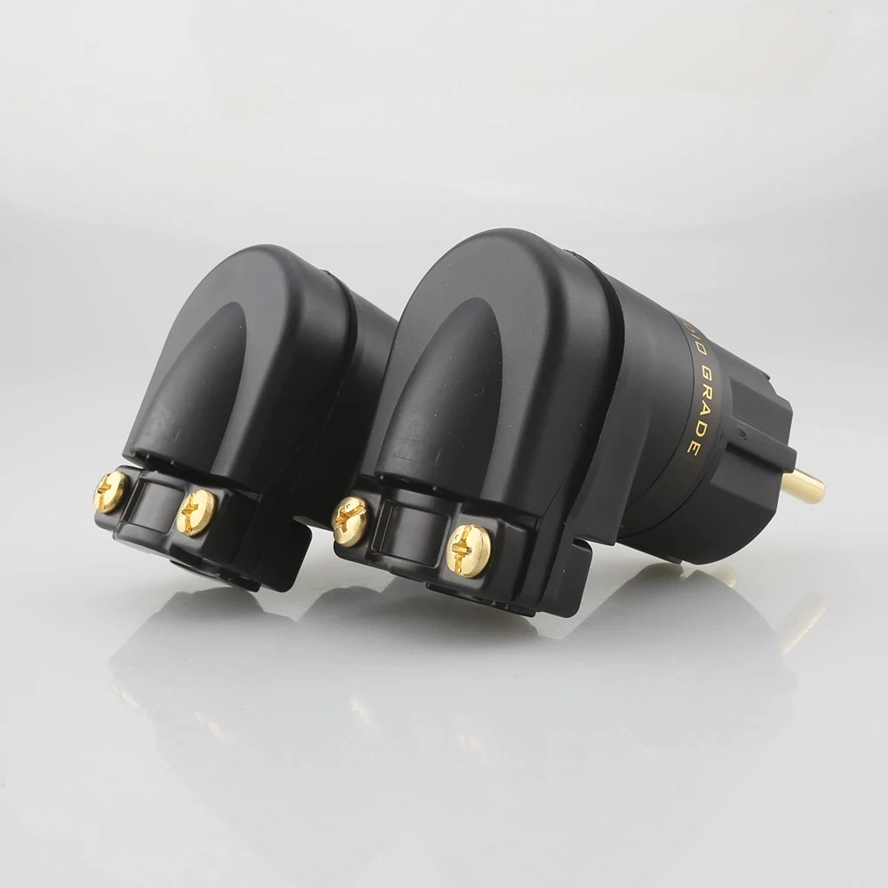 Audiocrast 24k Schuko Mains Ângulo Direito Plugue Macho para Iec C13 Fêmea Tomada de Alta Fidelidade Conector de Alimentação - Image 4
