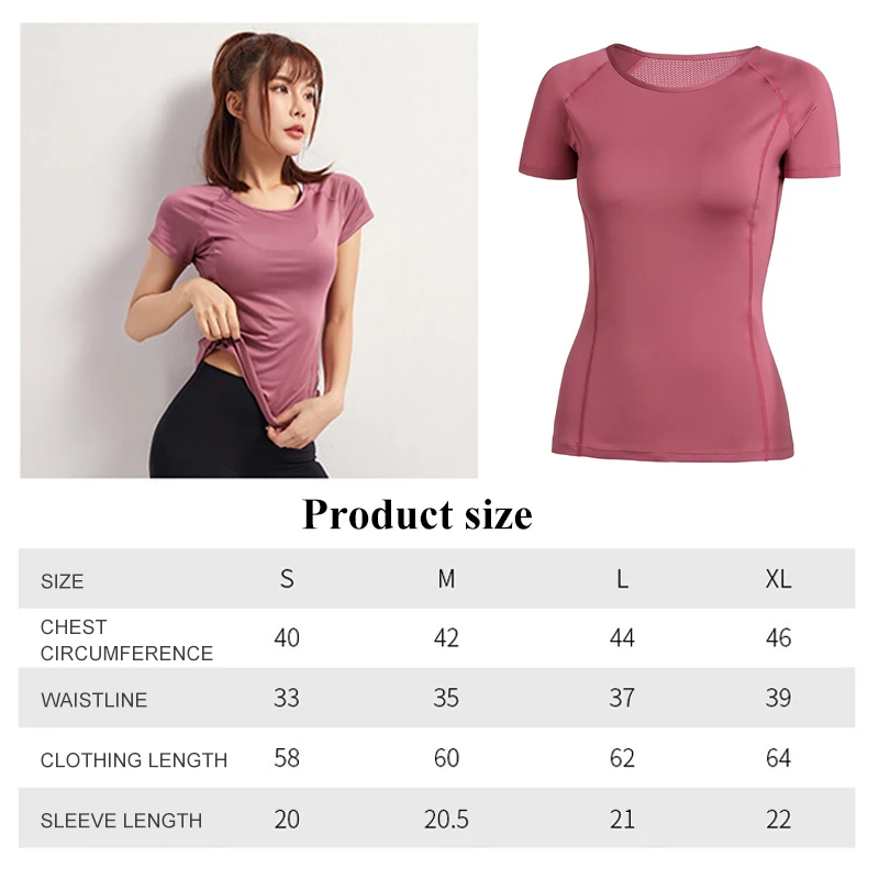 Sports T Shirt Yoga Top Yoga Shirt Sports Shirt Summer Sports Short Sleeved Women's Quick Drying Breathable Yoga T-shirt Slim Fit Fitness Training Top Running Yoga Sportswear