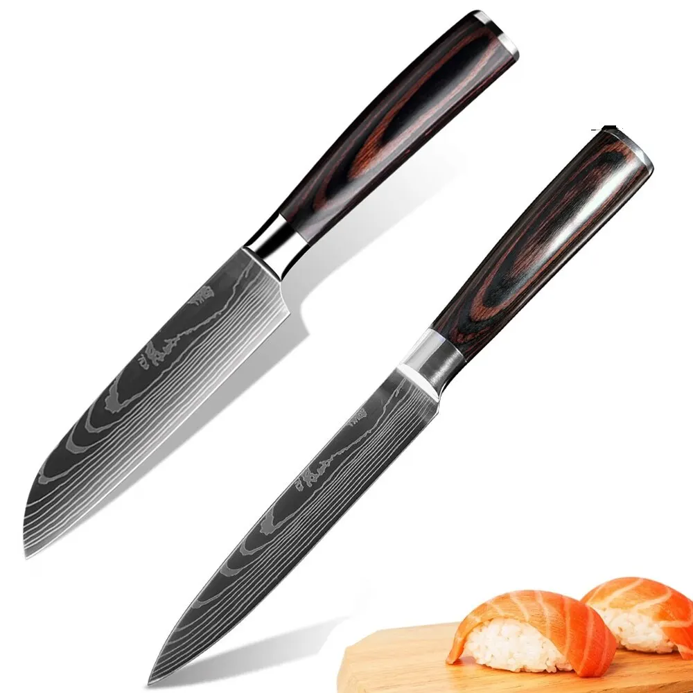 HighCarbonSteelSantokuKnife5InchKitchenChoppingKnivesfor
