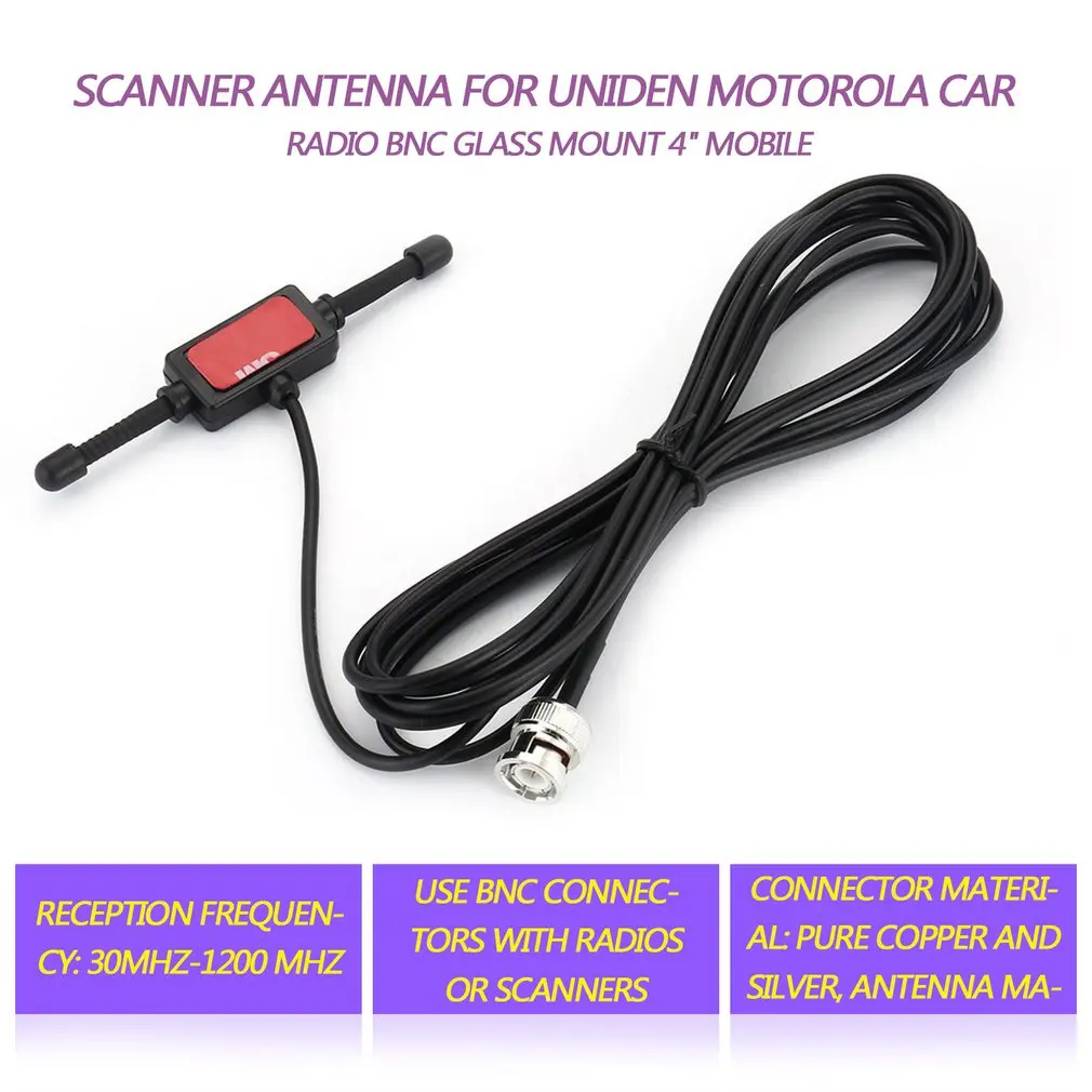 

Hot Scanner Antenna for Uniden Motorola Car Radio BNC Glass Mount 4" Mobile Full Band Walkie Talkie Transceiver Dropshipping