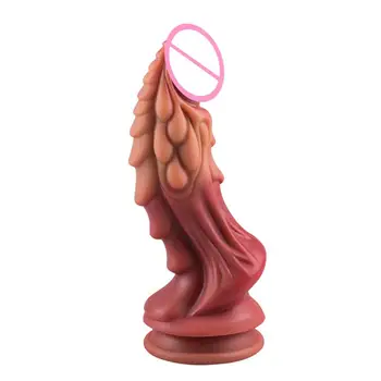 Convenient  Functional Anal Plug Sex Toy Liquid Silicone Butt Plug Unique Alien Shape   for Women 5
