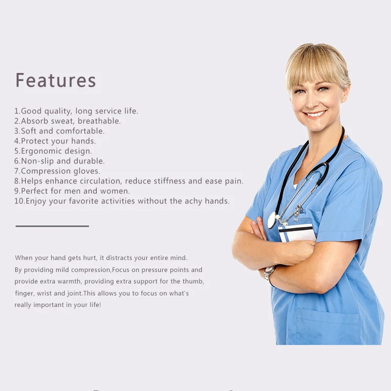 Compression Gloves Cotton Joint Pain Relief Wrist Support Hand Brace Women Men Therapy Wristband