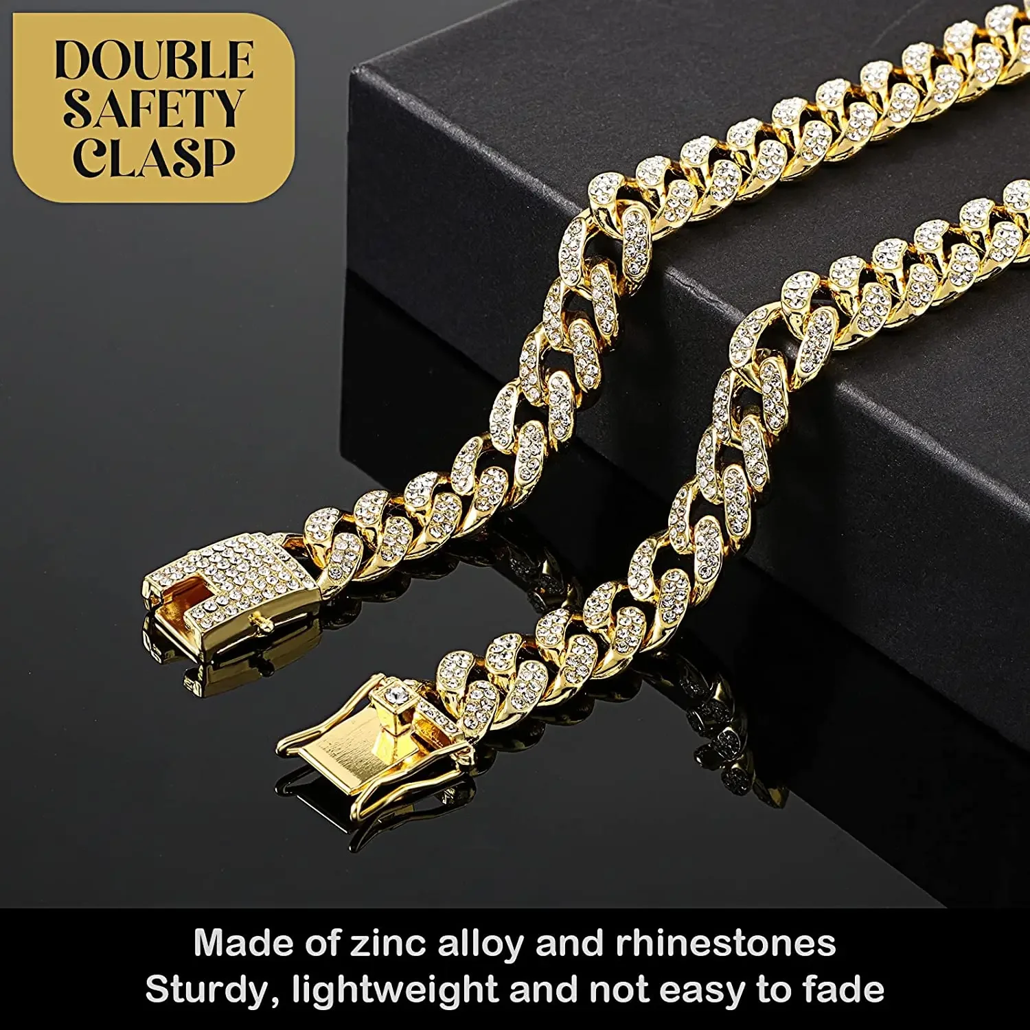 Dog Collar Pet Collar Pet Necklace Luxury Gold Dog Chain Collar Cuban Chain Link Choke Collar