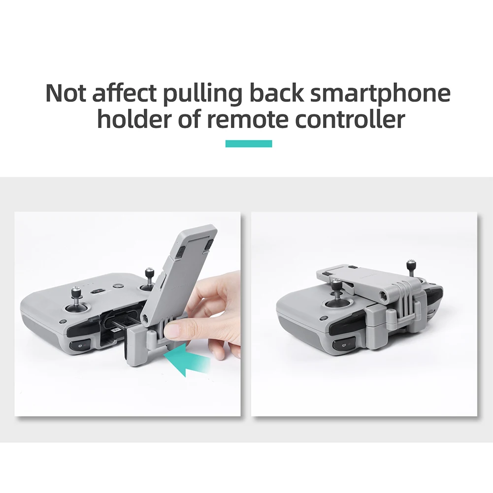 Support tablette pliable pour télécommande DJI Air 2S Mini 2 Mavic Air 2 plié et rangé à côté de la télécommande