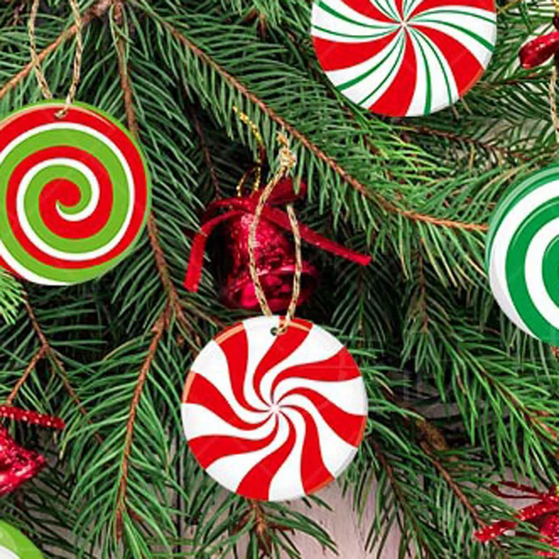 (16 Pcs/pack) 9cm Candy Paper Pendant Christmas Sticker Decorative Graffiti Sticker New Year Decorative Sticker Sweet DIY