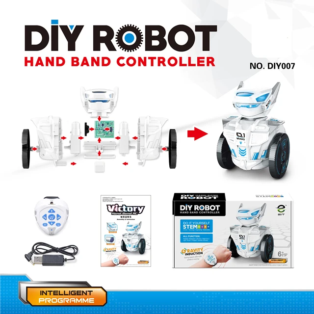 DIY Robot Hand Band Controller Assembly Model Educational Toys Gravity Induction Wireless Watch Remote Control Robot For Kids 1