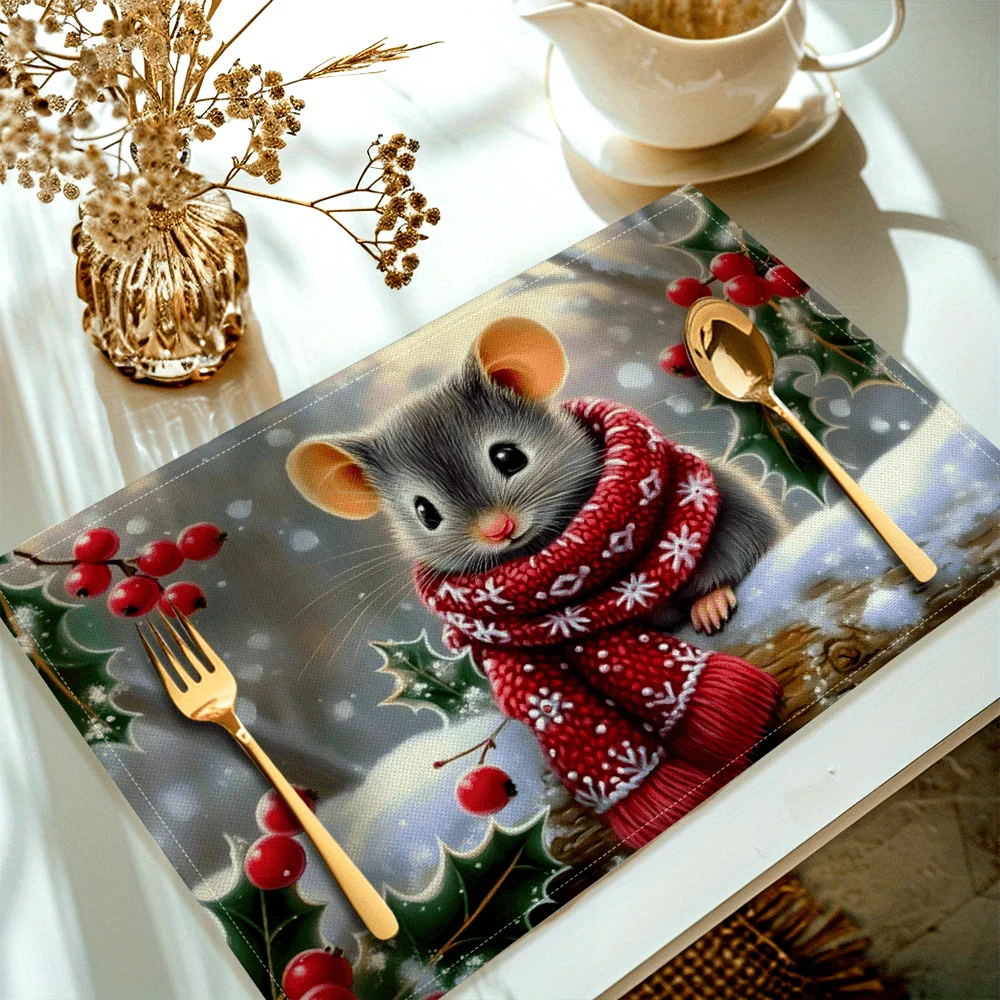 Vintage Klasik Görünüm Noel Tuval Placemat Kurulama Bezi Peçete - Buy Noel Place