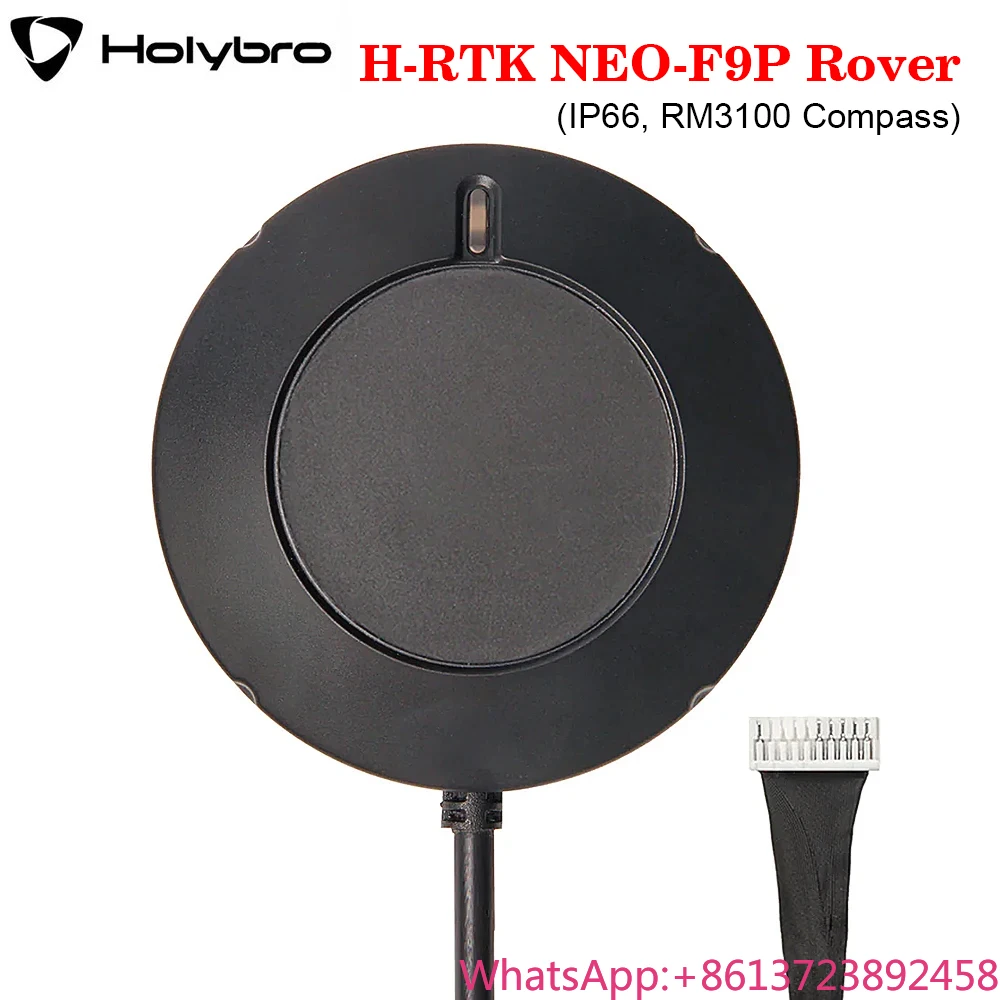 Holybro H-RTK NEO-F9P Rover (IP66, RM3100 Compass) Advanced GNSS Receiver,High-Gain Antenna,High-Precision Compass for FPV Drone